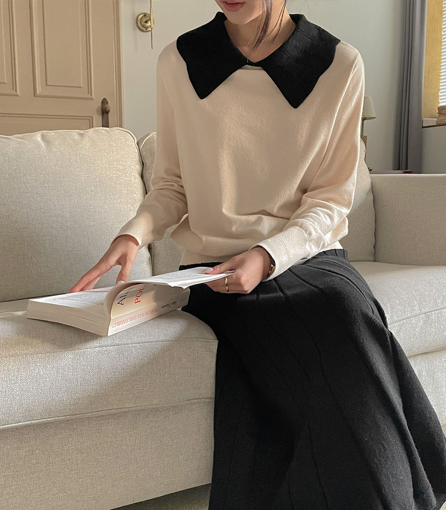 Anna 领针织衫