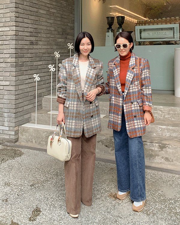 Mar 格子 羊毛裙子