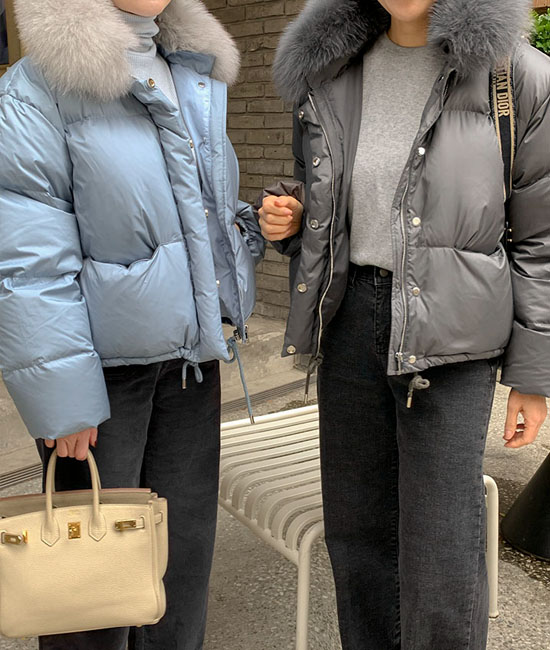 狐狸毛鹅绒羽绒服