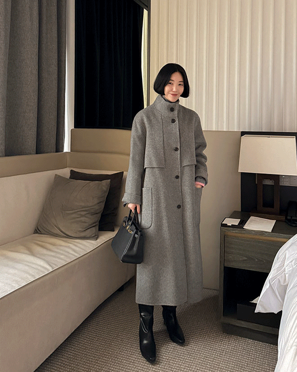 高龄手工长款大衣