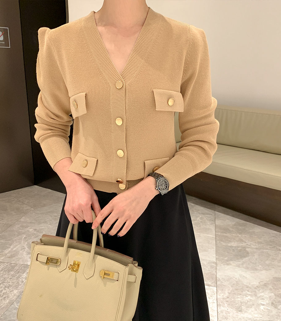 Maren 金色纽扣连衣裙