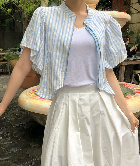 条纹网格卫衣