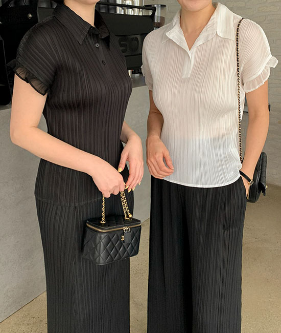 褶皱领褶皱女装