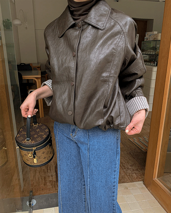 档案皮革外套套装