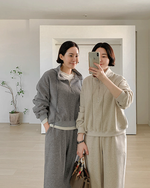 特里半拉链套装