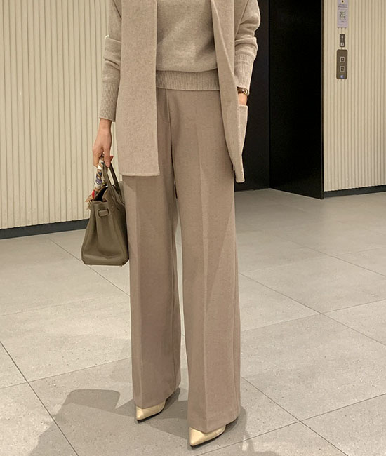 人字纹舒适长裤