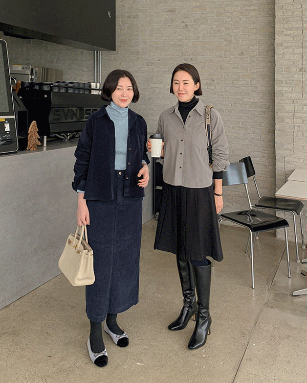 赫本灯芯绒衬衫