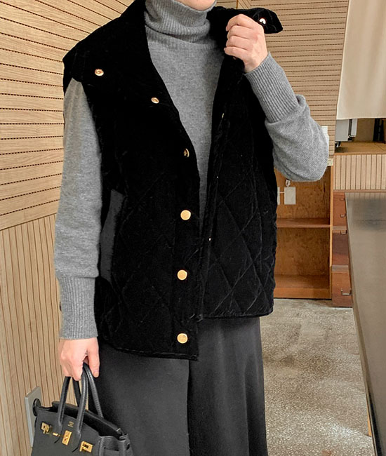 丝绒羽绒服马甲