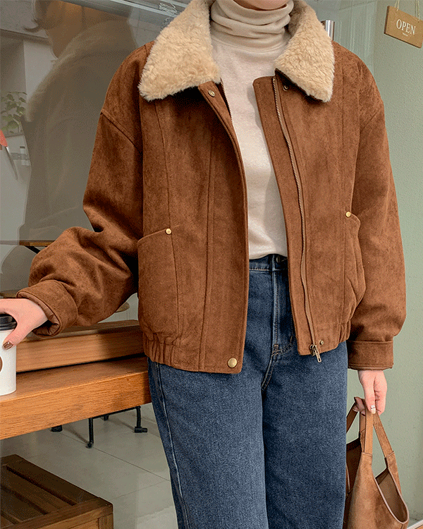 狼翻毛皮羽绒服