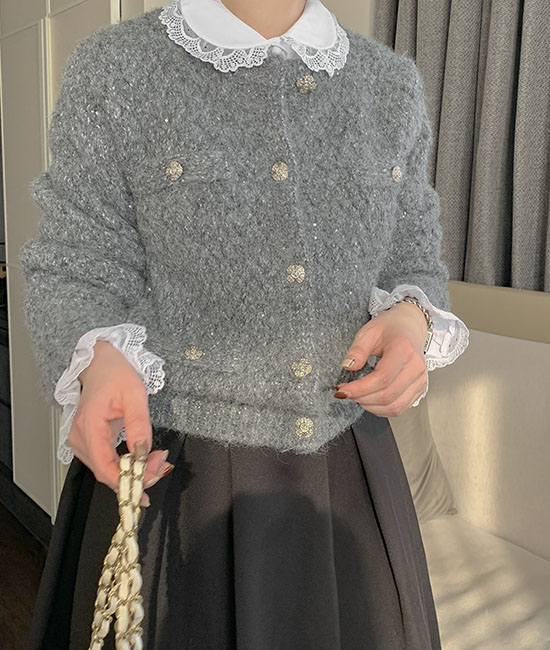 海里闪耀羊毛开衫