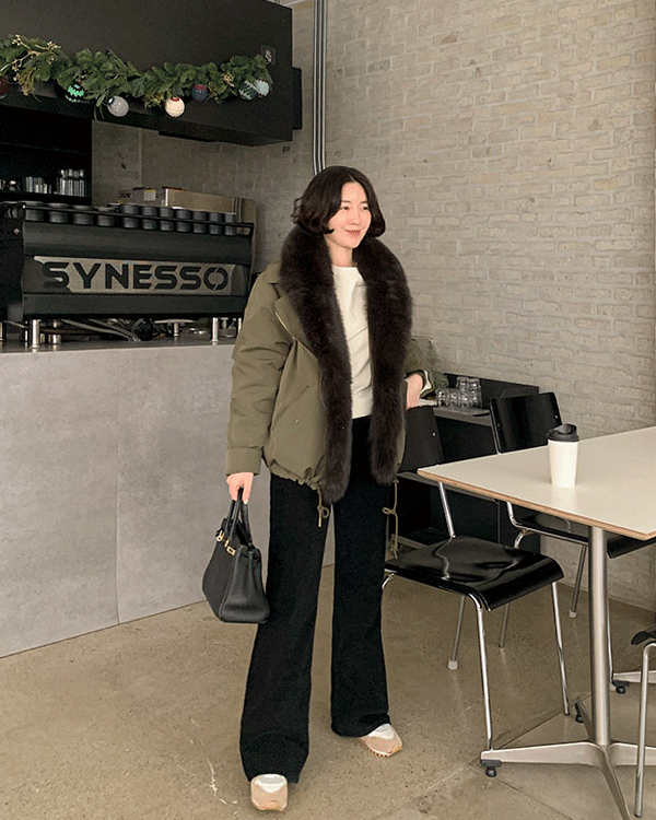 狐狸毛鸭绒野战裙羽绒服