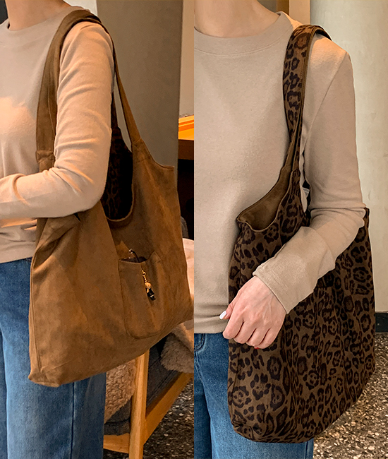 双面豹纹单肩包