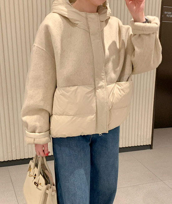 羊毛鸭绒卫衣 羽绒服