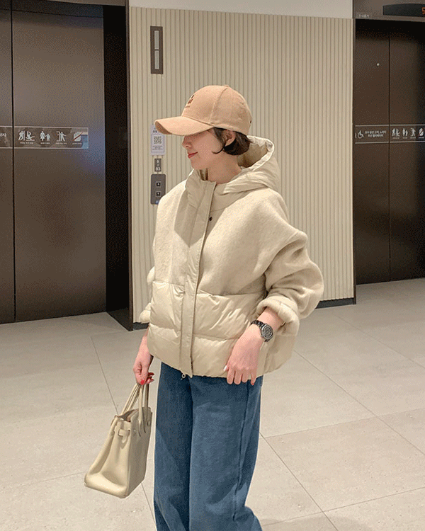 羊毛鸭绒卫衣 羽绒服