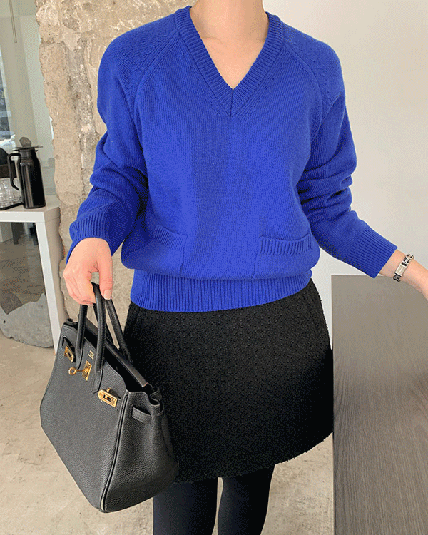 Mizu 羊毛100 V字款针织衫