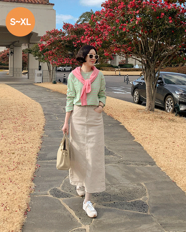 乳白色棉质长裙