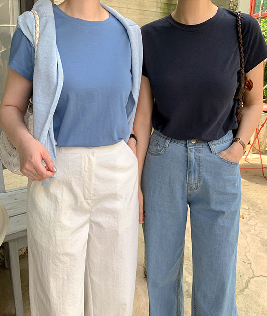 夏棉弹力短袖T恤